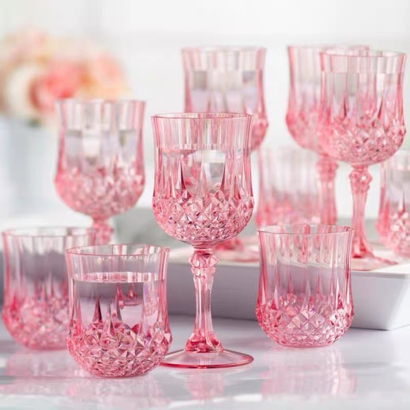 Champagne Tower Set - アクリル製シャンパングラス、プラスチック製ゴブレット、祝賀オープニングバー用使い捨てワイングラス、ウェディングシャンパンタワーカップ12個セット