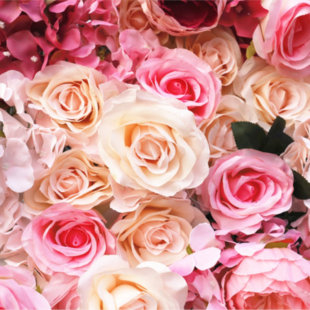 Uflower 5D グラデーションローズ 人工花ウォール  - Wedding Backdrop Curtain のレビューと価格