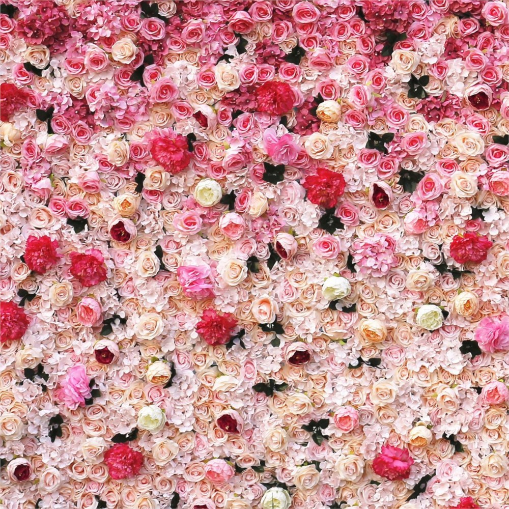 Uflower 5D グラデーションローズ 人工花ウォール  - Wedding Backdrop Curtain のレビューと価格