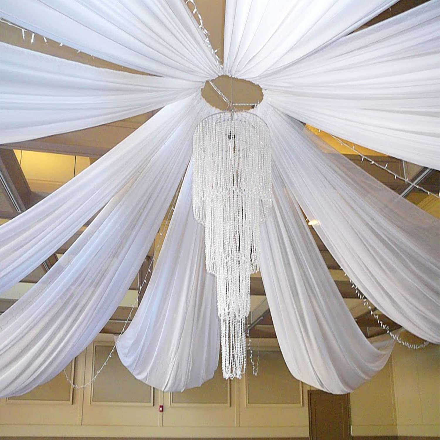 式典用の純粋なシフォンカーテン,結婚式のアーチの装飾,ドレー - Wedding Backdrop Curtain のレビューと価格