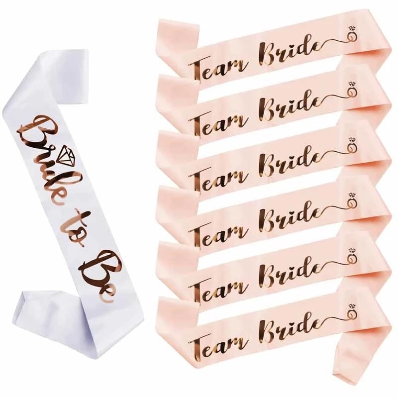1セット花嫁はチーム花嫁カバーチェアスパンデックスのための結 - Bride Tribe Sash のレビューと価格