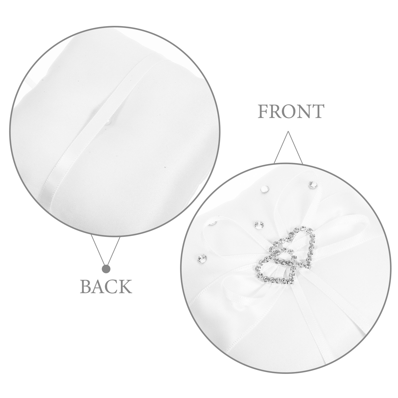 10cm×10cmの白いウェディングリングピロー。ダブルハー - Ring Bearer Pillow のレビューと価格
