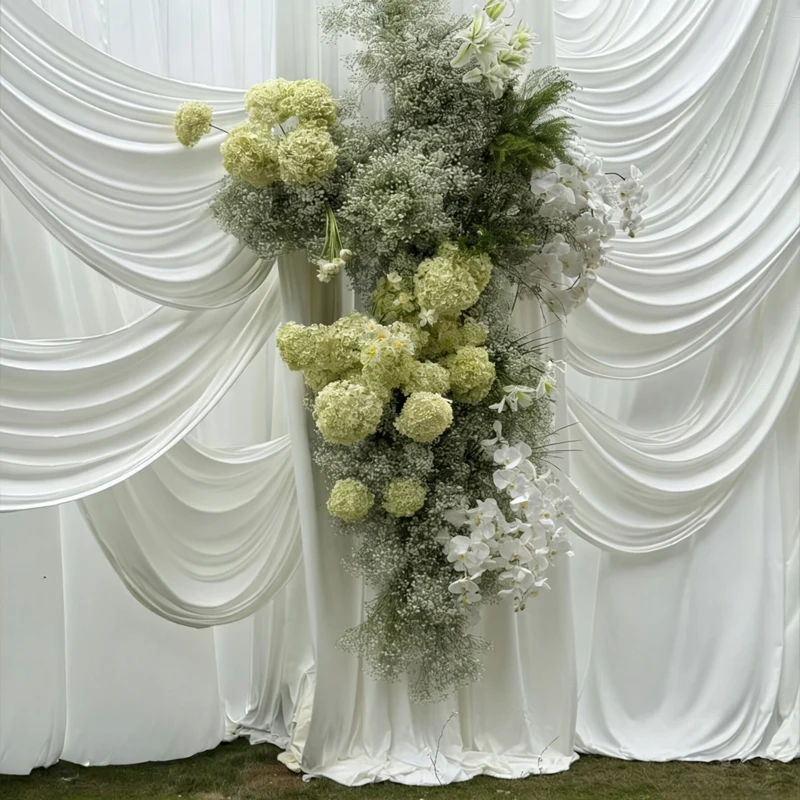 赤いコーヒー色の真珠光沢のあるシャンパン生地。DIYウェディ - Wedding Backdrop Curtain のレビューと価格