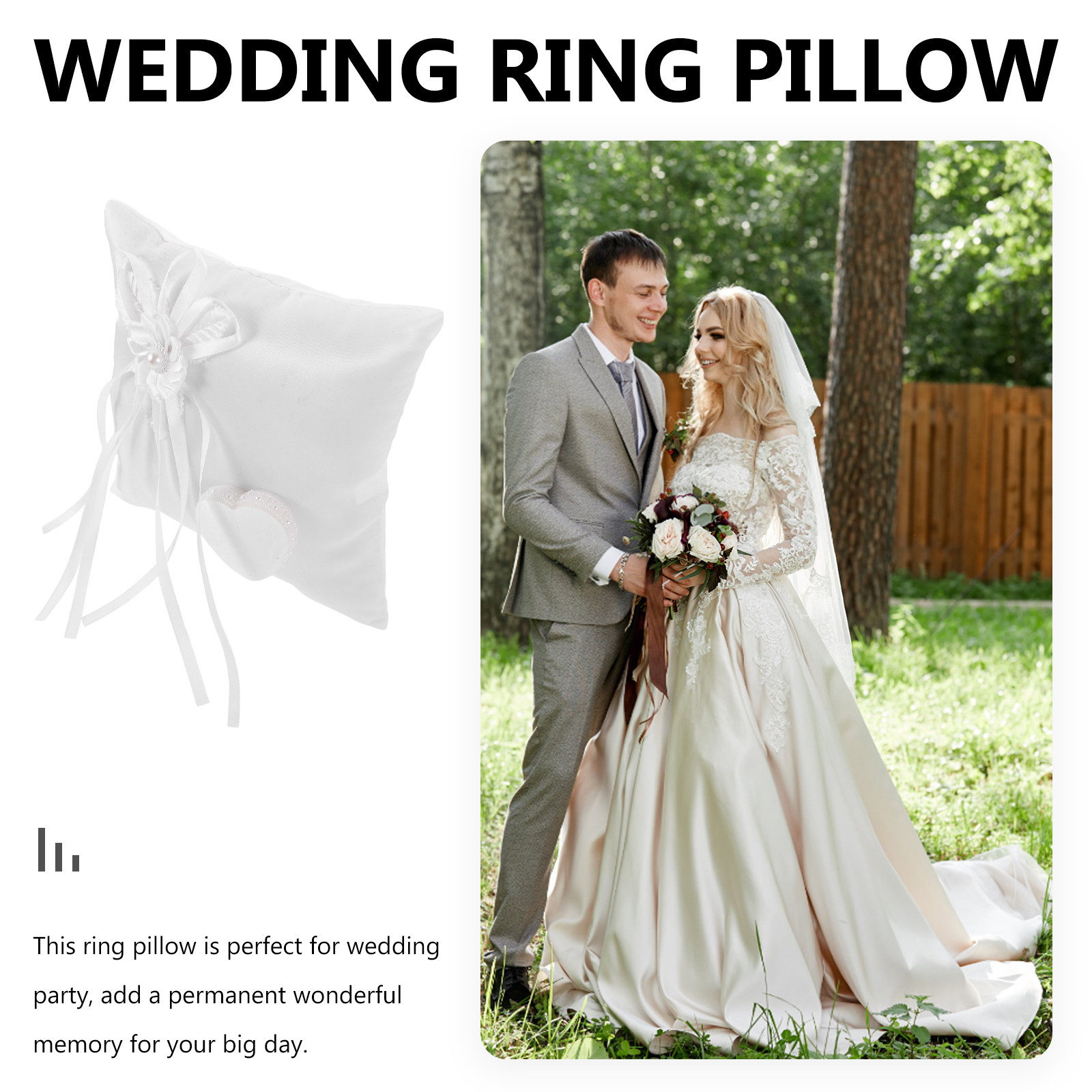 花柄のウェディングピロー、結婚式の装飾、パーティーの飾り、結 - Ring Bearer Pillow のレビューと価格