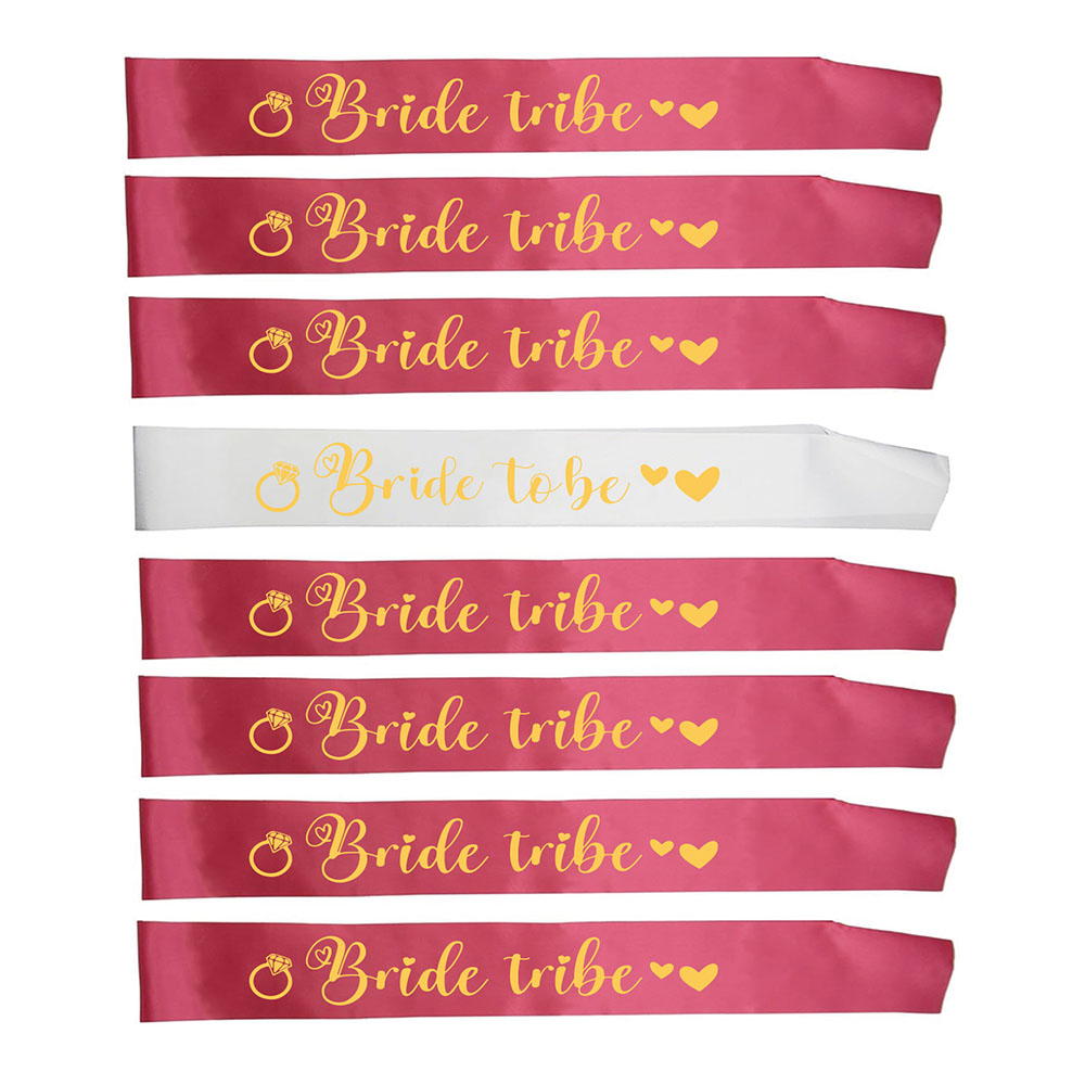 8 ピース/セット花嫁サッシュチーム花嫁部族サッシュ編ナイト - Bride Tribe Sash のレビューと価格